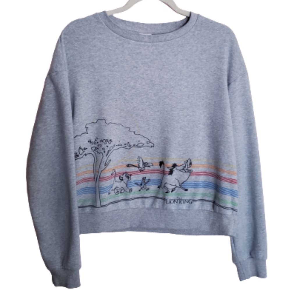 Disney Lion King Gray Sweatshirt Crew Neck Size L